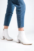 Kairobi Beyaz Mat Kalın Topuklu Bot - 3