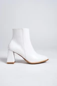 Kairobi Beyaz Mat Kalın Topuklu Bot - 4