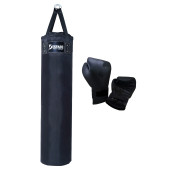 Desfabe Polydes 120x30 Cm Kolonlu Boks Kum Torbası Siyah+Eldiven - 1