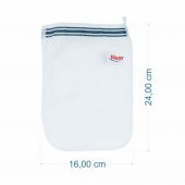 Filem Beyaz Şerit Baskılı 5 Adet Peeling Hamam Banyo Kesesi 16x24 cm - 3