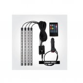 4 Parçalı Uzaktan Kumandalı Ayak Altı Aydınlatma 12 Led Çok Renkli Müzikli Araba Ledi - 5