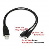 Micro Usb Y Kablo Data Power Çevirici Dönüştürücü Çoklayıcı Kablo thumbnail 4