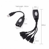 4 Port Cat Rj45 Usb Hub Ek Uzatma Extender (50 Metre) - 5