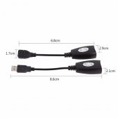 Rj45 Usb Ek Uzatıcı Cat5e 6 Kablosu Ekleme Extender - 2