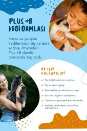 Kedi Tüy Sağlığı Damlası Plus +B  Kediler İçin Tüy ve Tırnak Sağlığını Destekleyen Multivitamin 50ML - 2