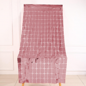 Metalize Pembe PötiKare Desenli Arka Fon Süs 100x200 cm - 1