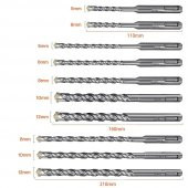 CAT DA03901 10 Parça Tungsten Karbür SDS-Plus Beton Matkap Uç Seti - 8