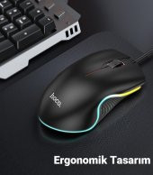 HOCO GM19 RGB LED Işıklı Gamer Oyuncu Kablolu Optik Mouse - 6
