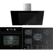 Teka Chef 10 Siyah Ankastre Set – (Hak 629 Bk Fırın +Gbc 75030 Kbc Bk Ocak + Dvt 98660 Bk Davlumbaz) - 1