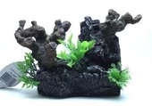 Akvaryum DEKOR AĞAÇ GÖVDESİ BİTKİLİ 23x9x15 cm - 2