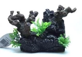Akvaryum DEKOR AĞAÇ GÖVDESİ BİTKİLİ 23x9x15 cm - 1