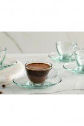 98396 Cam 4lü Aware 230cc Asimetrik Penguen Çay Nescafe Fincan Takımı - 3