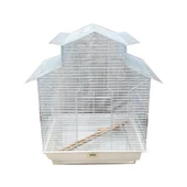 QH Pet Kafes Papağan Çin Çatılı Beyaz 47x36x62 - 1
