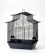 QH Pet Kafes Papağan Çin Çatılı Beyaz 47x36x62 - 2