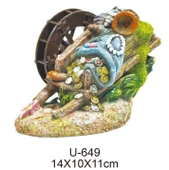 Akvaryum Dekoru Kilit Değirmen 14 x 10 x 11 cm - 1