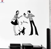 Seyahat Acentesi Duvar Sticker Paris Amour Love Je Taime Fransa Romantik Çıkartmalar thumbnail 1