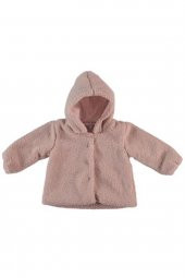 MonaRoza Kız Bebek Peluş Pembe Bebek Mont 22-533 - 1