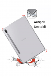 Galaxy Tab S9 FE Plus 12,4 inç Uyumlu Silikon Yumuşak Darbeye Dayanıklı Şeffaf Antişok Kılıf thumbnail 3