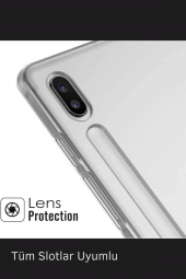 Galaxy Tab S9 FE Plus 12,4 inç Uyumlu Silikon Yumuşak Darbeye Dayanıklı Şeffaf Antişok Kılıf thumbnail 4