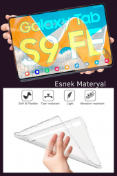 Galaxy Tab S9 FE Plus 12,4 inç Uyumlu Silikon Yumuşak Darbeye Dayanıklı Şeffaf Antişok Kılıf thumbnail 5
