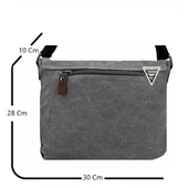 Ççs London 31469 Kanvas Postacı Omuz Çanta Gri thumbnail 3