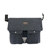 Ççs London 31469 Kanvas Postacı Omuz Çanta Siyah thumbnail 1