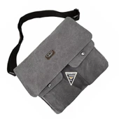 Ççs London 31469 Kanvas Postacı Omuz Çanta Gri thumbnail 4