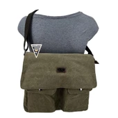 Ççs London 31469 Kanvas Postacı Omuz Çanta Haki thumbnail 3