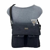 Ççs London 31469 Kanvas Postacı Omuz Çanta Siyah thumbnail 4