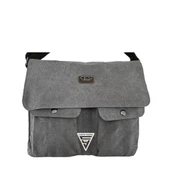 Ççs London 31469 Kanvas Postacı Omuz Çanta Gri thumbnail 1