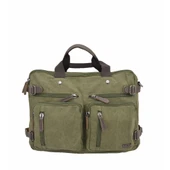 Ççs London 31458 Kanvas Sırt Laptop ve Evrak Çantası Haki thumbnail 1