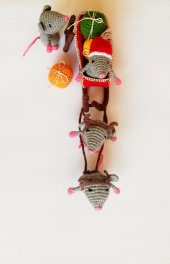 Mutlu Noel Fareleri Amigurumi Organik Oyuncak - 3