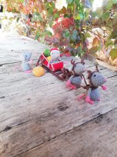 Mutlu Noel Fareleri Amigurumi Organik Oyuncak - 4