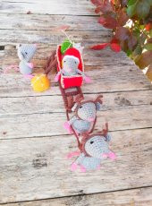 Mutlu Noel Fareleri Amigurumi Organik Oyuncak - 5