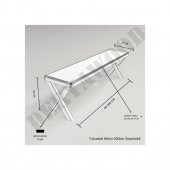 Deryawood Masif Ahşap Andora Bank Beyaz Ayak  37x120x45cm - 2