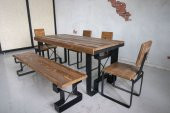 Deryawood Masif Ahşap Yemek Masası 200*85 Cm - 4