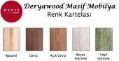 Deryawood Masif Ağaç Yemek Masası 200cmx85cmx76cm- Acık Ceviz- V Ayak - 4