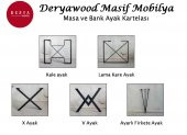 Deryawood Masif Ağaç Yemek Masası 200cmx85cmx76cm- Acık Ceviz- V Ayak - 5