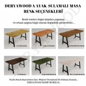 Deryawood Masif Ahşap Atair Sulamalı Yemek Masası 85*160*76cm - 2