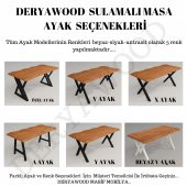 Deryawood Masif Ahşap Atair Sulamalı Mutfak Masası 85*200*76cm - 2