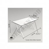 Deryawood Masif Ahşap Algol Mutfak Masası 70*120*76 Cm thumbnail 5