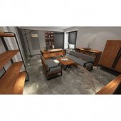 Silver Ahşap Çalışma Masası 180x85x76 Cm-ön Ahşap-antrasit Renk Ayak - 3