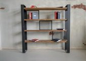 Deryawood Masif Ahşap Ofis Kitaplık 140*30*180 Cm - 2
