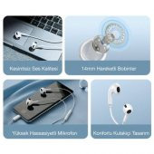 Baseus HD Mikrofonlu Kulakiçi Kablolu Type-C Kulaklık 20Hz-20kHz Hareketli Bobin  Type-C Kulaklık - 5