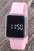 Oleydi Toz Pembe Renk Silikon Kordon Dokunmatik Ekran Genç Kız Kadın Kol Saati ST-304372 thumbnail 1