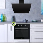 KUMTEL Siyah Dokunmatik Cam Davlumbaz DA6-835 thumbnail 2