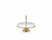 LAMEDOR TEK KATLI BEYAZ GOLD KEK STANDI 282824 CM - 1