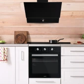 Kumtel Kristal Siyah Cam Ankastre Set - 6