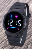 Kadın Saati Siyah Kordon Pembe İç Tasarım Led Watch Genç Kol Saati (Akıllı Saat Değildir!) ST-304374 - 1