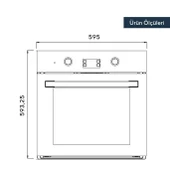 KUMTEL Beyaz Cam Ankastre Fırın thumbnail 3